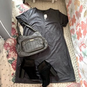 Dove Gray Suede Dress